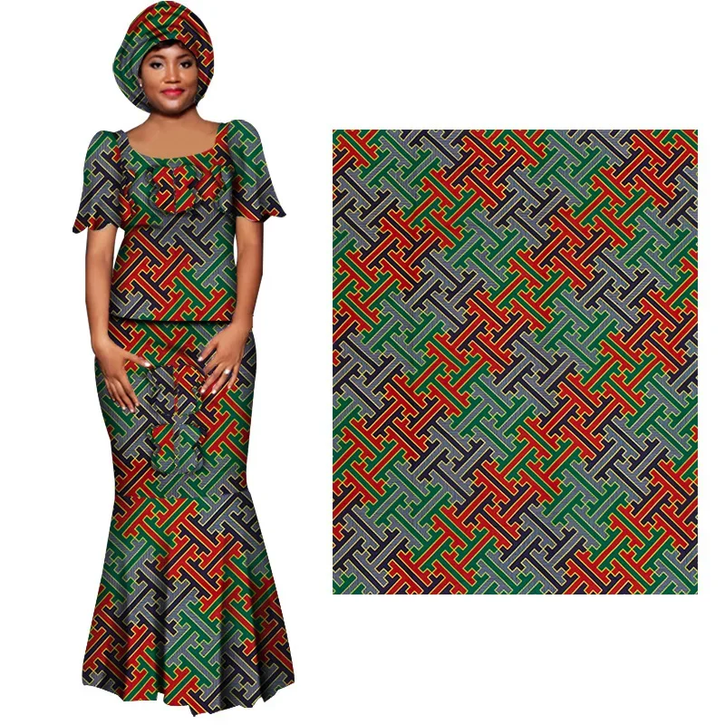 African Wax Fabric Cotton Material Nigerian Ankara Polyester Material Printed Batik High Quality Sewing Cloth Party Dress