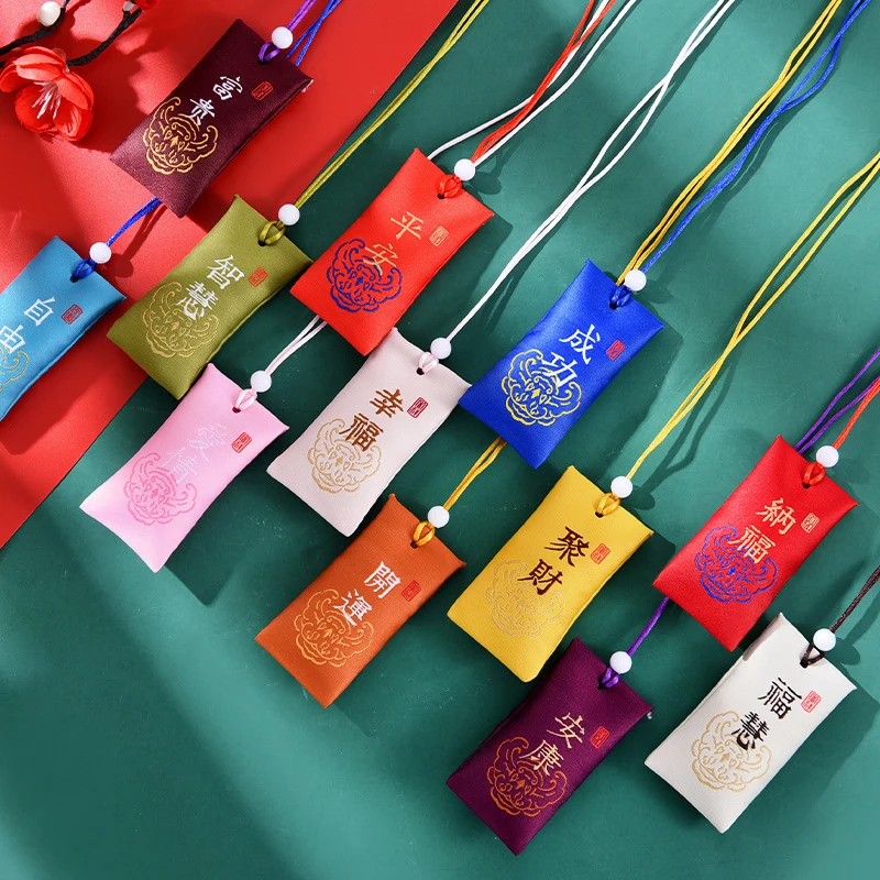 Spiritual Salt With Sachet Buddhist Spiritual Salt Pouch Necklace Blessing Lucky Bag Amulet Blessing Sachets Pendant