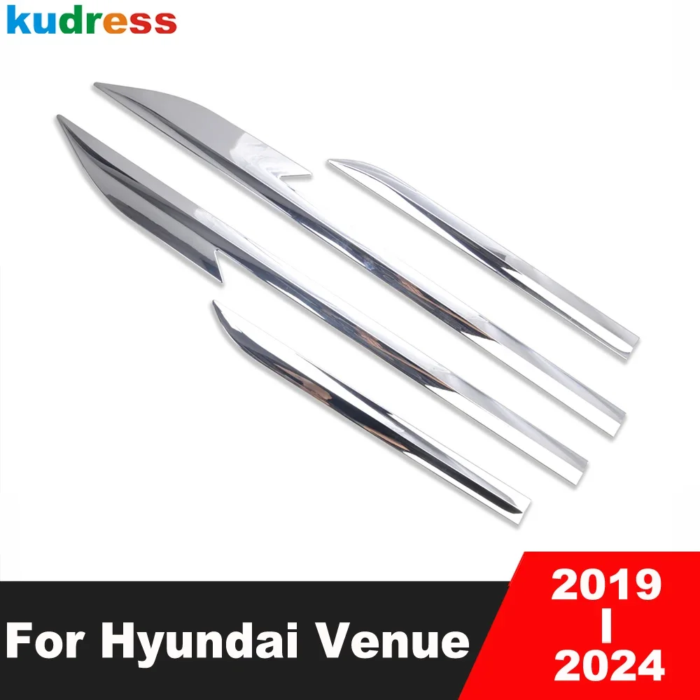 Side Door Body Trim For Hyundai Venue 2019 2020 2021 2022 2023 2024 Chrome Car Door Line Streamer Molding Strip Accessories