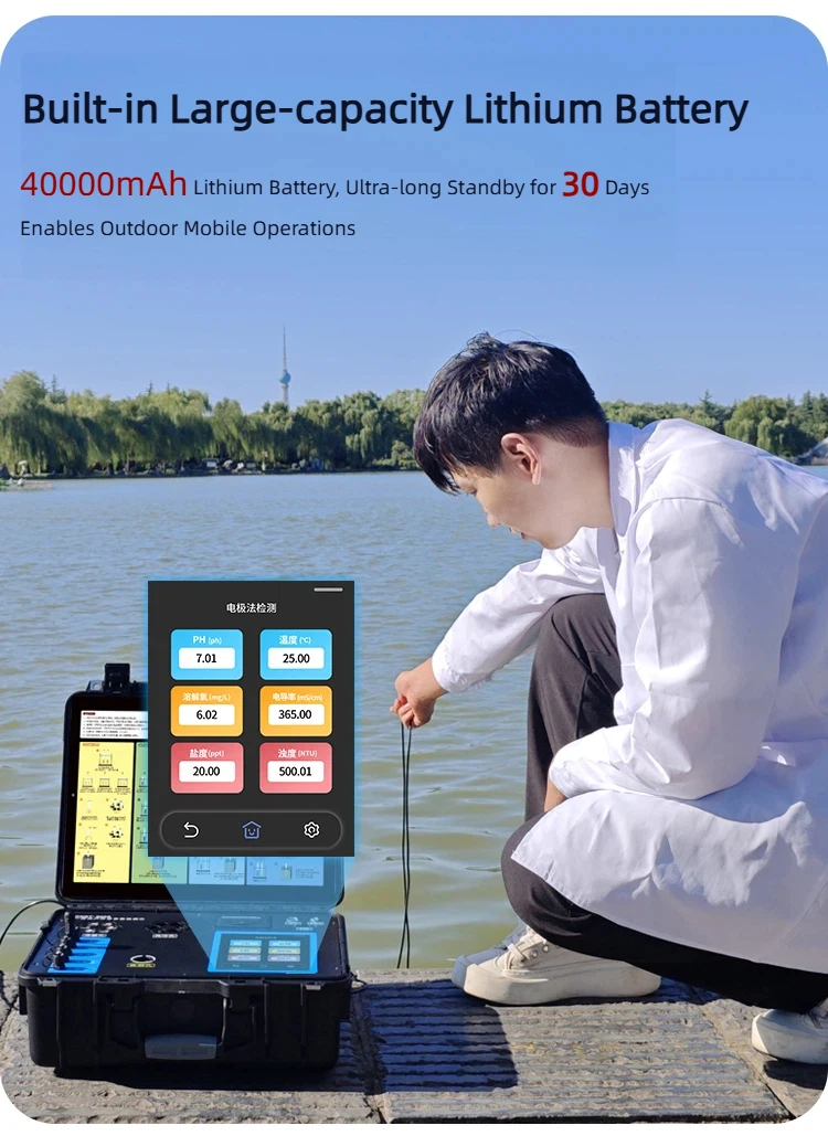 Portable Multi-Parameter Water Quality Analyzer Outdoors Quick Detection for , COD 60+ Parameters /Electrode