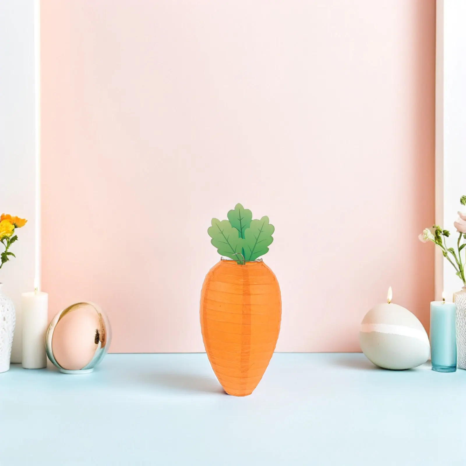 5Pcs Carrot Hanging Ornaments Paper Lanterns 8-Inch Reusable Craft Lanterns Easter Birthday Spring Party Garden Decor