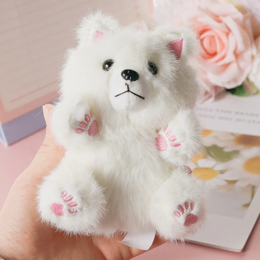 

Creativity Pink Paws Samoyed Cute Cartoon Realistic Samoyed Fashion Accessories Soft Ornaments Birthday Gift for Girls