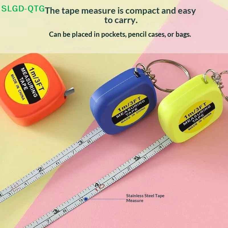 New Mini Retractable 1M 3FT Measuring Tape With Keychain Compact Lightweight Portable For Household DIY Sewing Daily Use