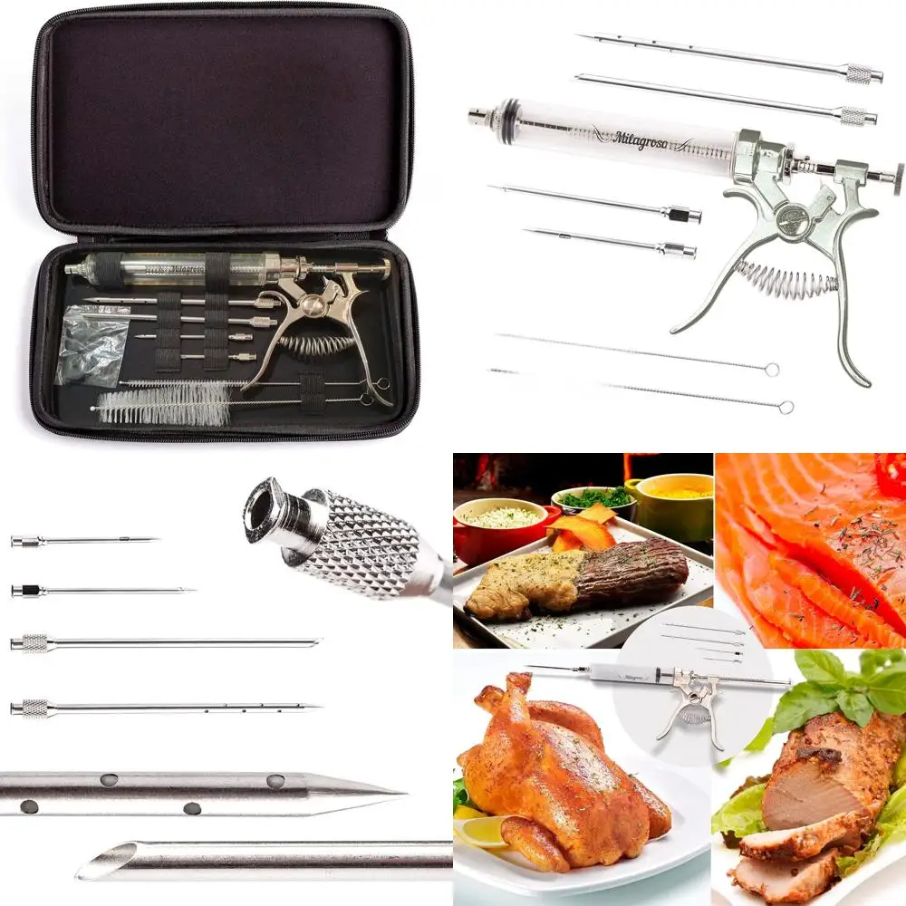 

Профессиональный набор форсунок для мяса из нержавеющей стали с 4 иглами для барбекю на открытом воздухе и гриля, улучшения вкусов