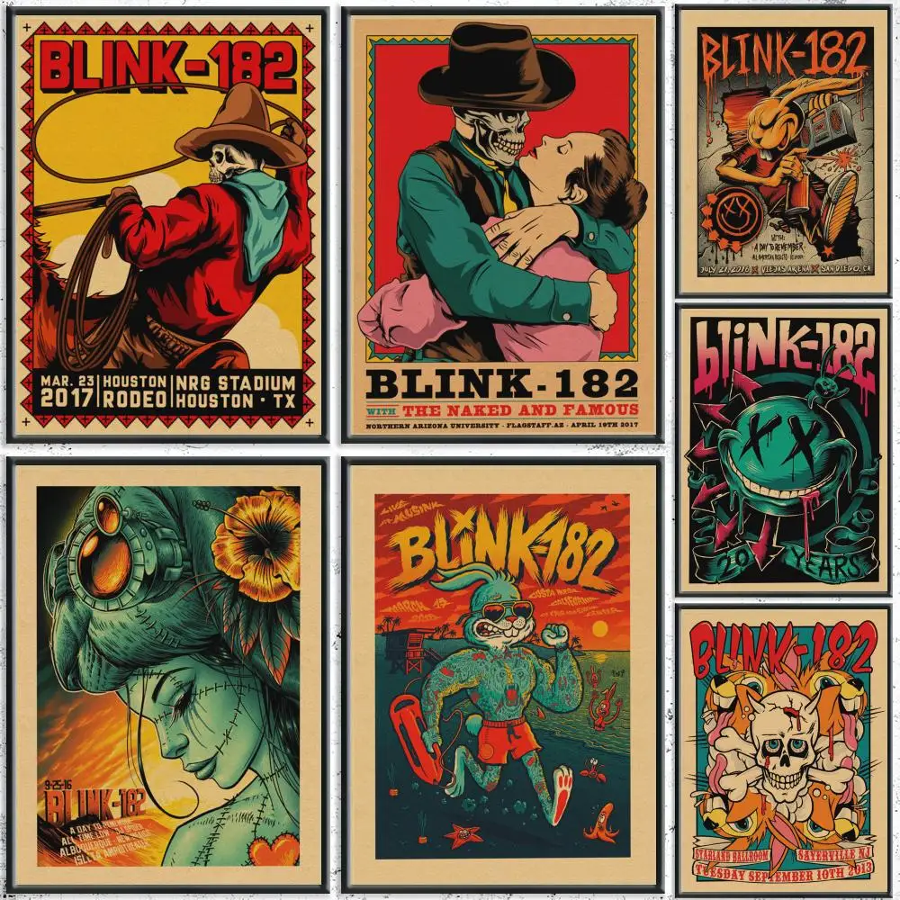 Blink 182 Poster HD Waterproof Self-Adhesive Wall Art – Mult