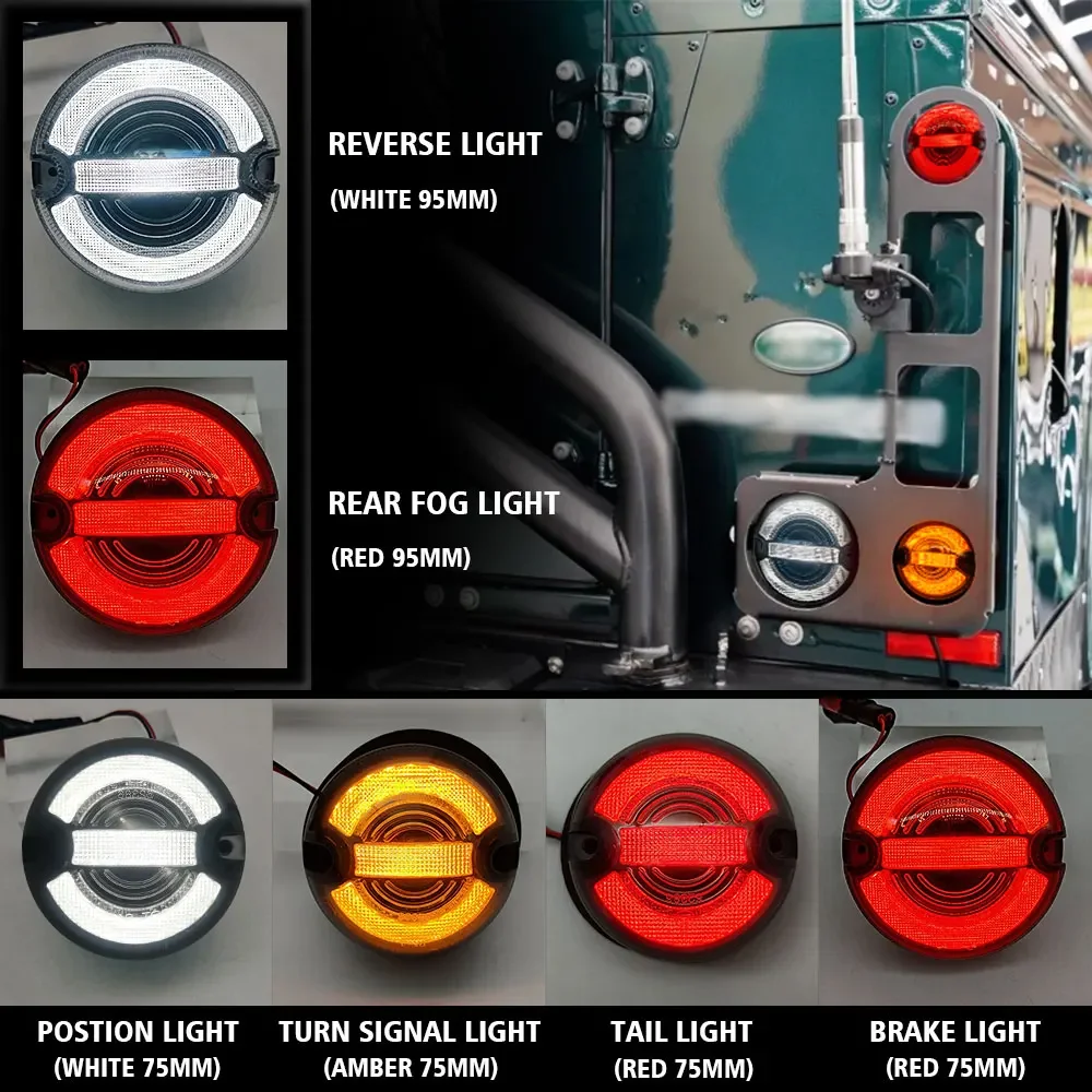 DOT EMARK لاند روفر ديفندر 7 بوصة LED المصابيح الأمامية 10 قطعة Led ترقية مصباح استبدال المؤشر الأمامي الخلفي الذيل وقف موقف #5