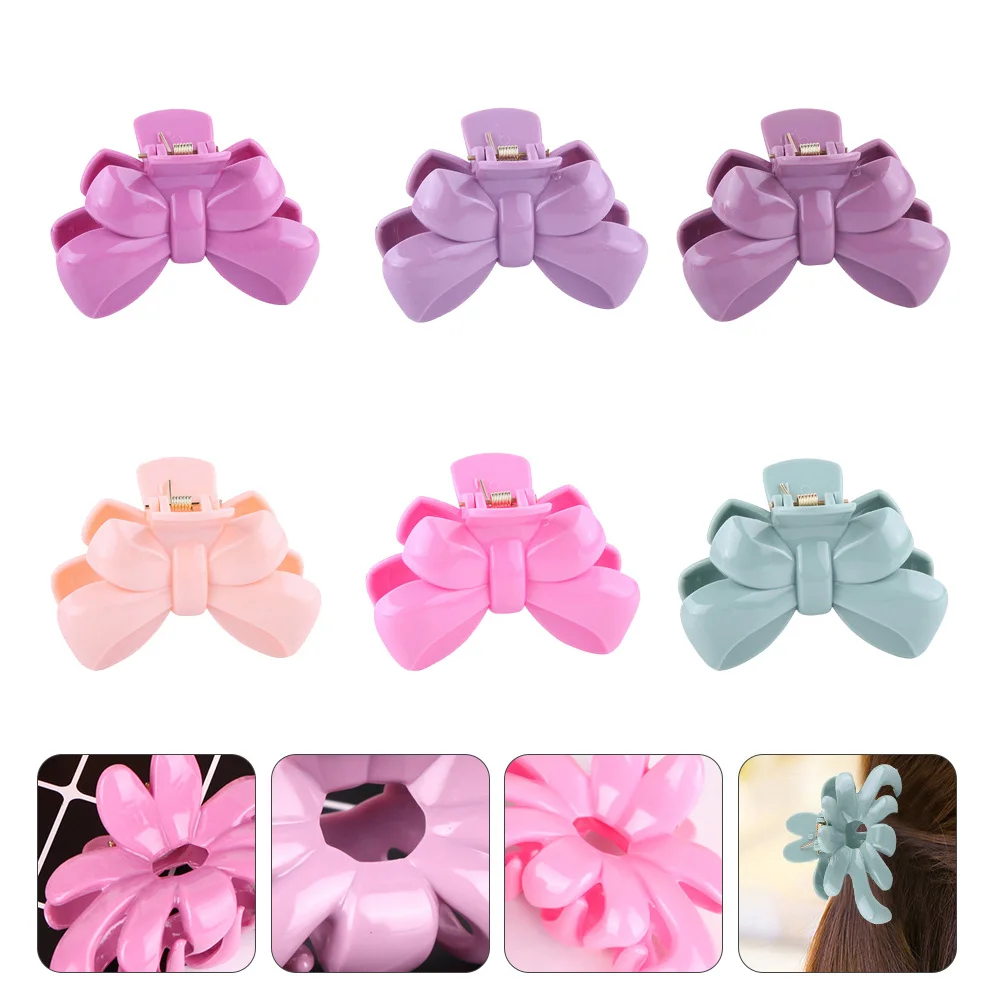 

6pcs Colorful Large Claw Clips Durable Flexible Grip Clamps Styling Accessories Anti-Slip Hard To Break Claw Accessories For