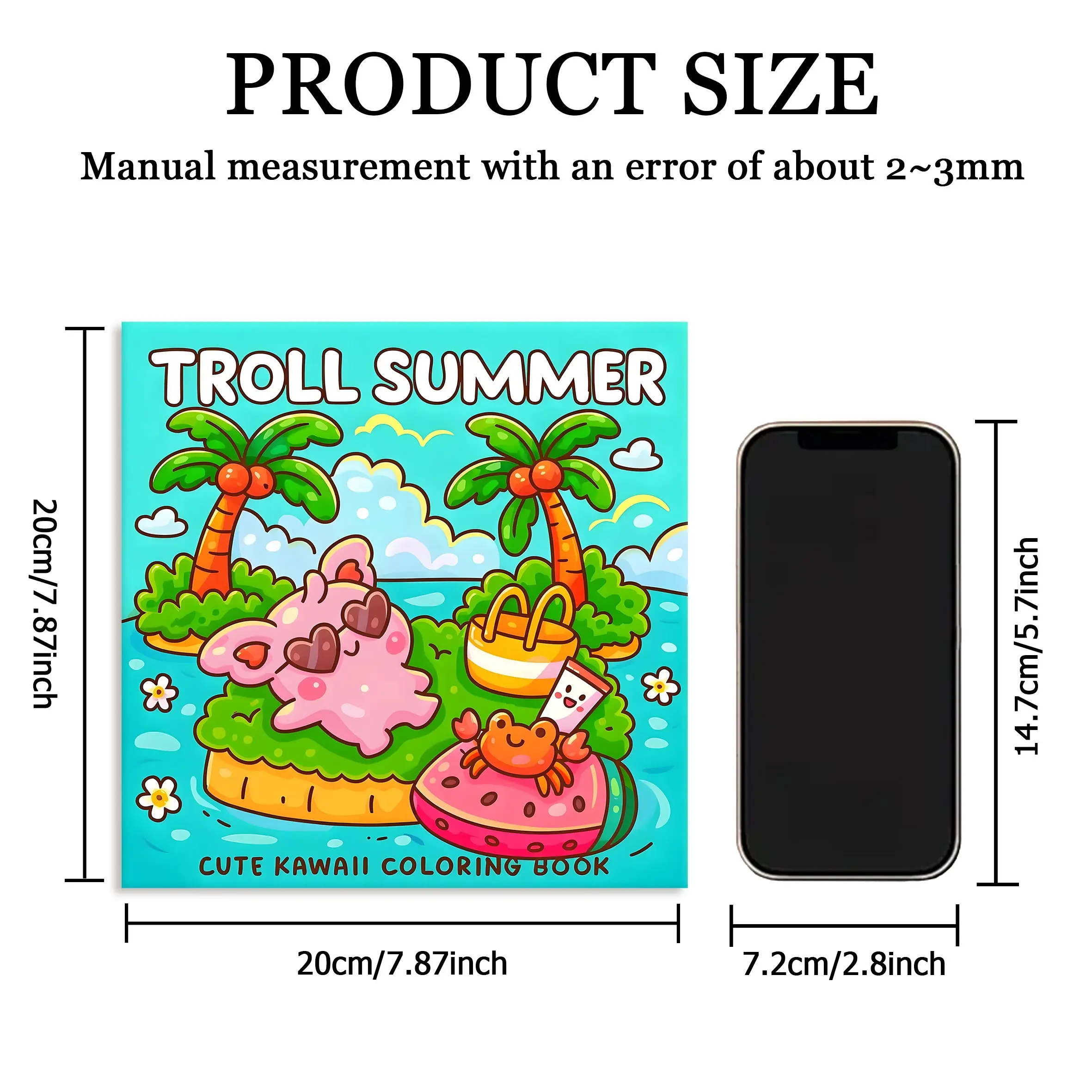 كتاب تلوين TROLL SUMMER بأنماط جريئة وسهلة للبالغين، كتاب رسم لطيف، هدية مثالية للحفلات وأعياد الميلاد #3