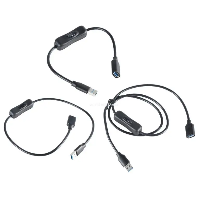 

USB Extension Cable Wire with Power Button, High Speed Data Transfer and Charging Power Cord for USB Fan LED Light Dropship