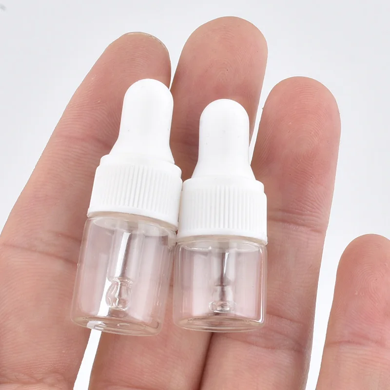 50pcs 1ml 2ml 3ml 5ml Amber Glass Dropper Vial Portable Eye Drop Aromatherapy Esstenial Oil Bottles