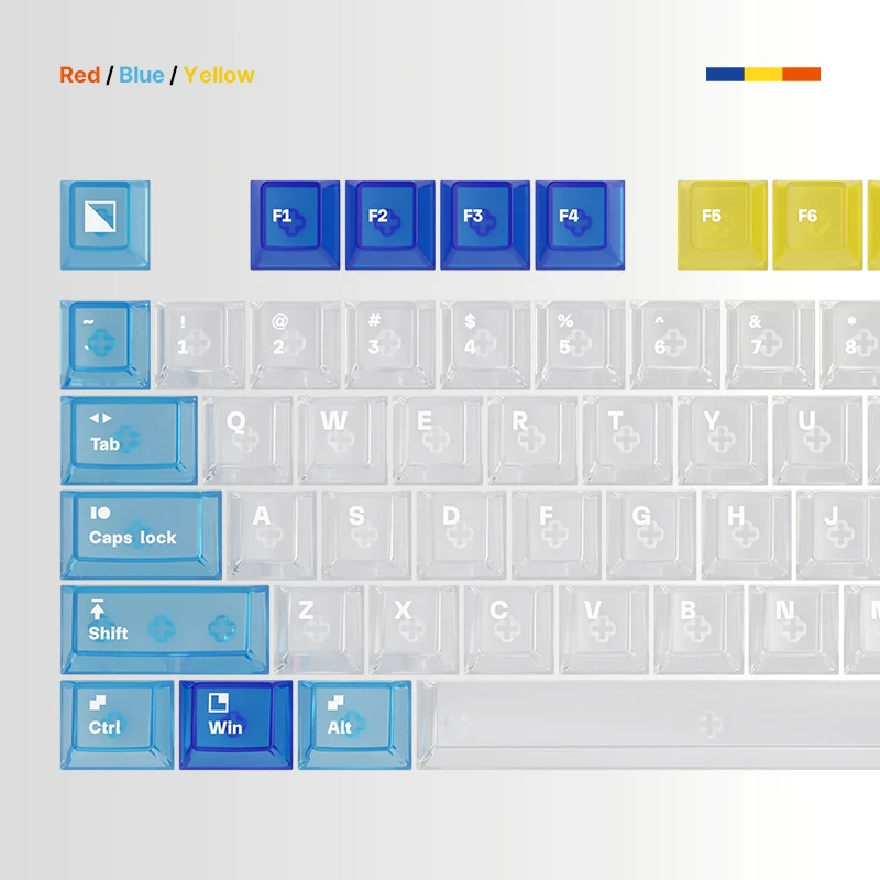 Imagem -02 - Tema Geometria Keycaps Transparentes pc Keycap Cereja Perfil Teclado Mecânico Acessórios do Jogo Personalizado 139 Chaves