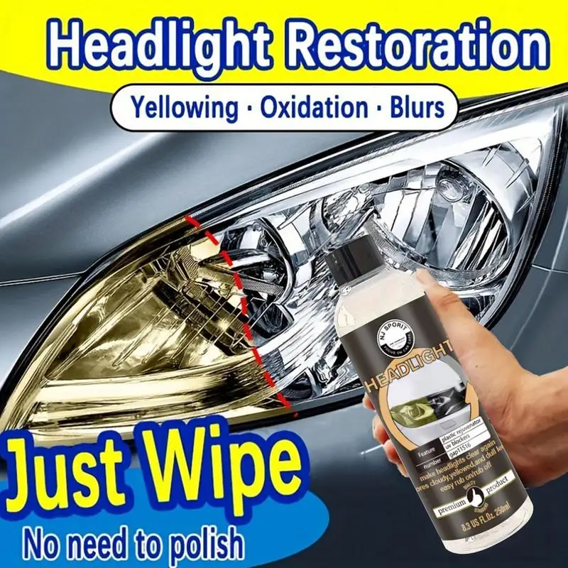 Headlight Lens Restorer 250ml Headlight Cleaner And Restorer Car Headlight Restoration Car Headlight Restoration Auto Detailing