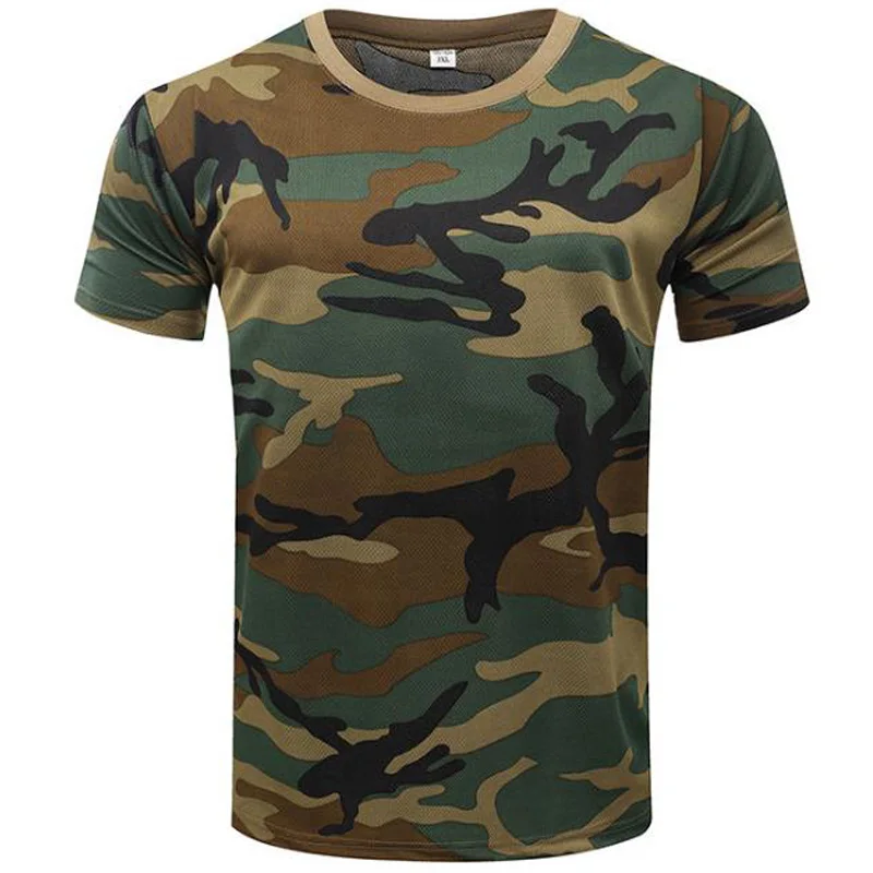 UK USA Forest Camouflage Graphic T Shirt for Men Clothing 3D Printed Jungle Desert America Soldier T-shirts Quick Dry Tops Tee