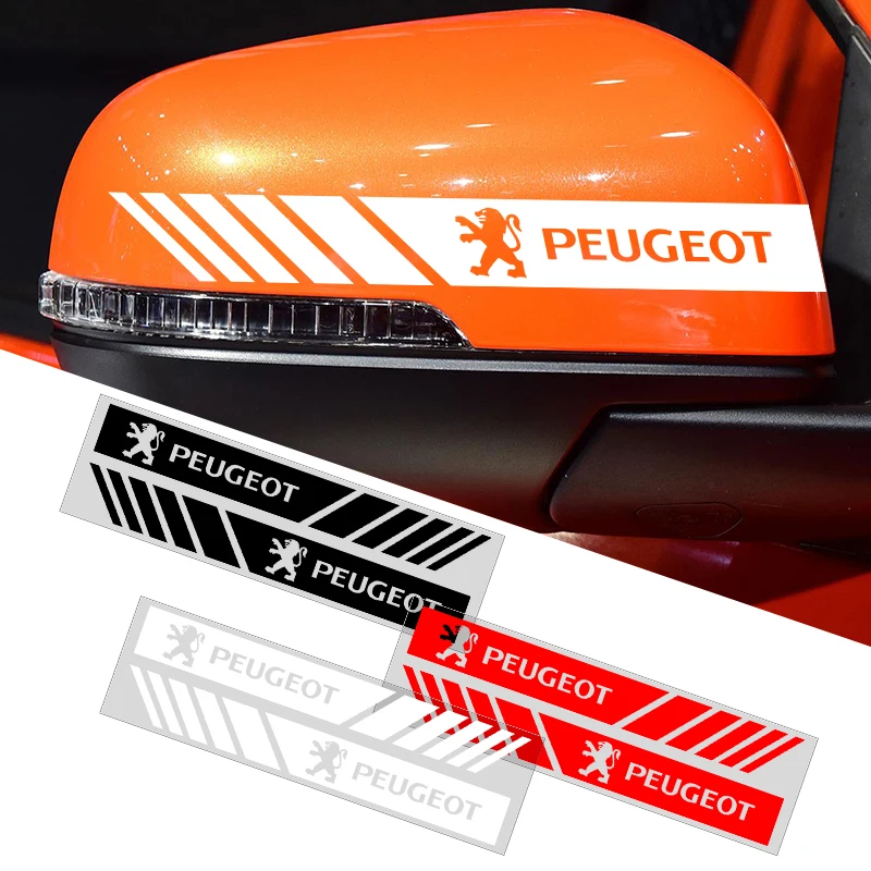 2Pcs Car Styling Rearview Mirror Decal Stickers for Peugeot 5008 4008 3008 207 308 408 307 508 GT Auto Accessories Car Styling