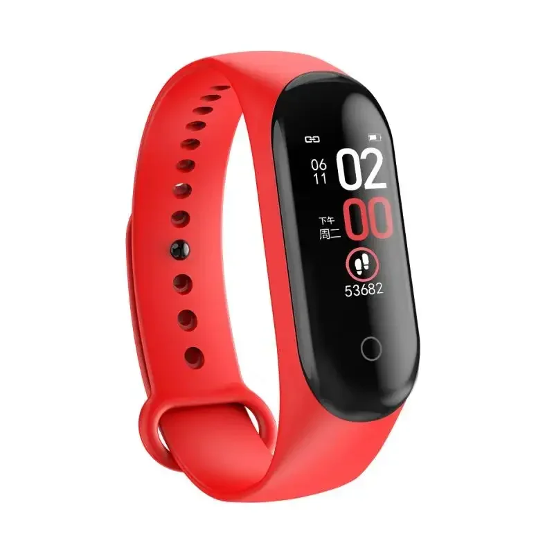 M4 Wristband Sport Fitness Pedometer Color Screen Smart Bracelet Blood Pressure Walk Step Counter Smart Band Watch