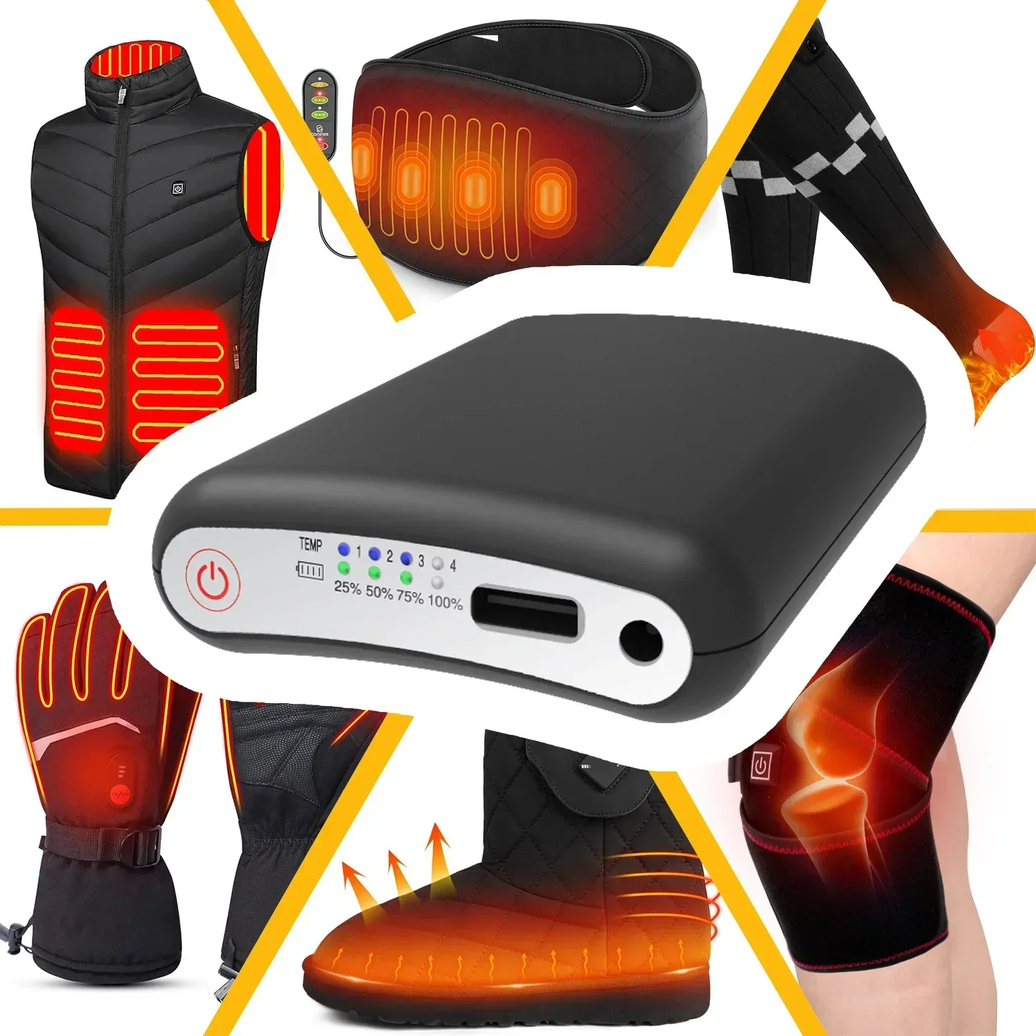 

5V 5000mah Heated Socks Battery App Remote Control Lipo Battery Packs Winter Socks Warm Gloves Kneepad Rechargeable Power Bank