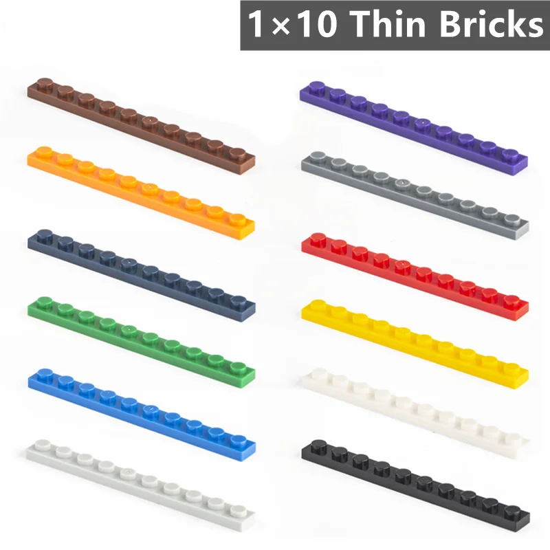 

60 Pcs/Lot Building Blocks Thin Figures Plate Bricks 1×10 Dots Compatible 4477 City Children Kids Creative Assembly Toys Gifts