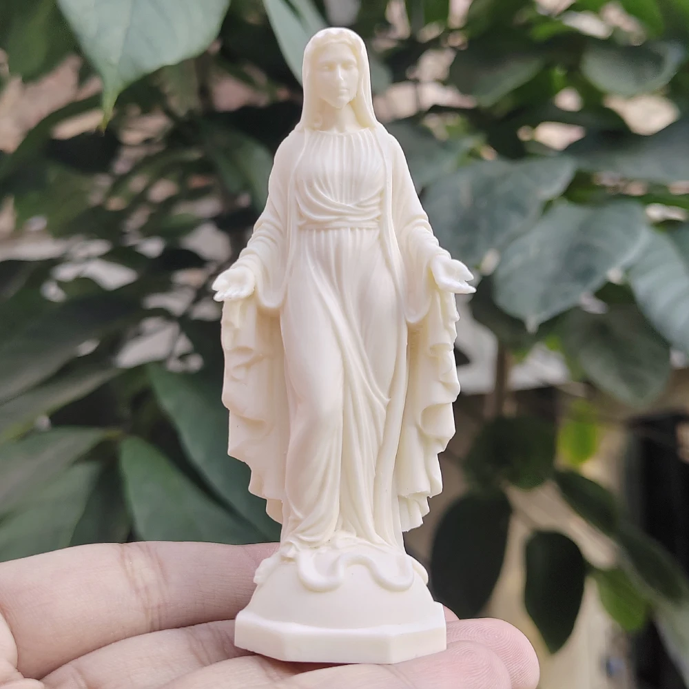 3.8 Inch Resin Virgin Mary Sculpture Traditional Style, Modern Style Suitable for Halloween Decorations, Creative Desktop Ornaments, Housewarming Gifts, Bedroom, Centerpiece Decoration, Office, New Year Gifts