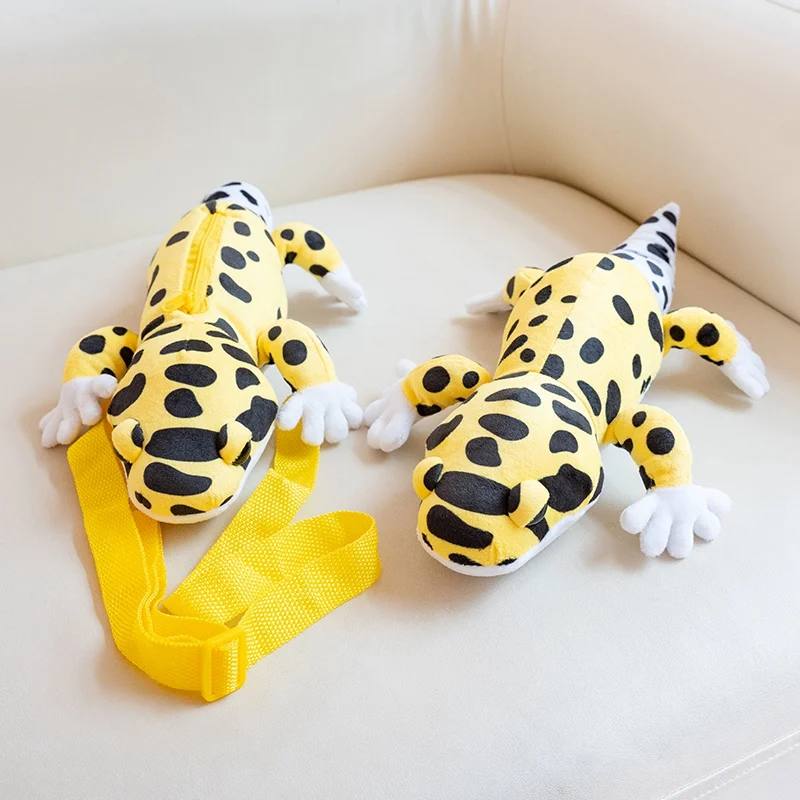 

Pretty Vivid Colorful Lizard Plush Toys Soft Cozy Yellow Leopard Pattern Lizard Doll Creative Wearable Reptile Toys Funny Gift