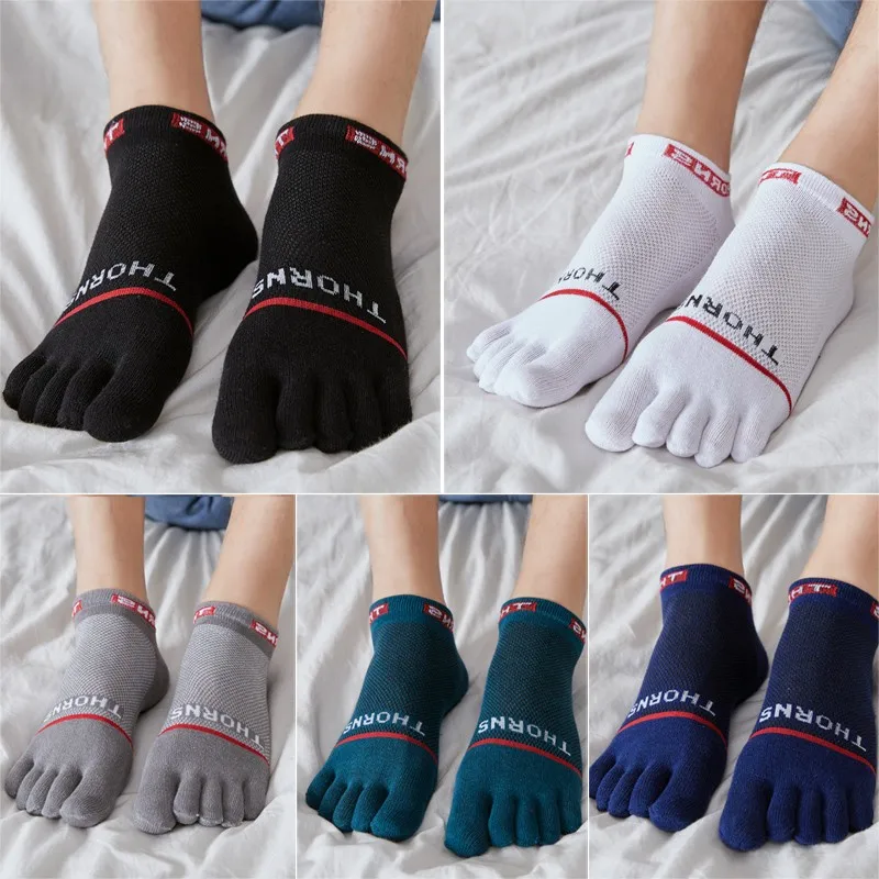 

Five-finger Socks Men Cotton Short Mesh Sports Deodorant Sweat-absorbent Toe Summer Thin Boat Socks