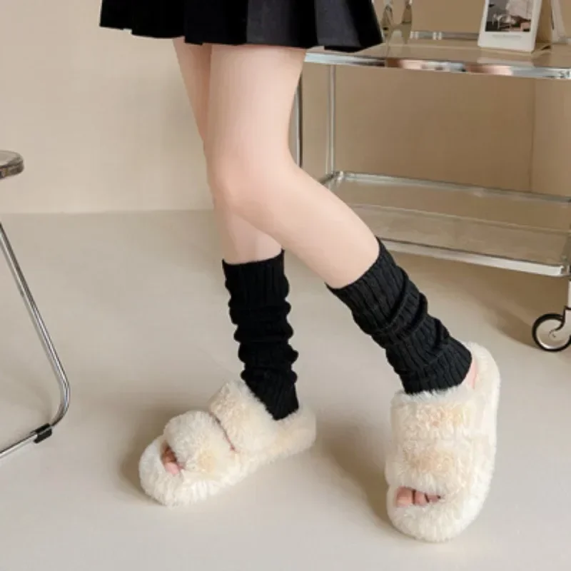 Women\'s Lolita Long Socks JK College Style Knitted Leg Warmers Autumn Winter Over Knee Boot Cuffs Warm Socks