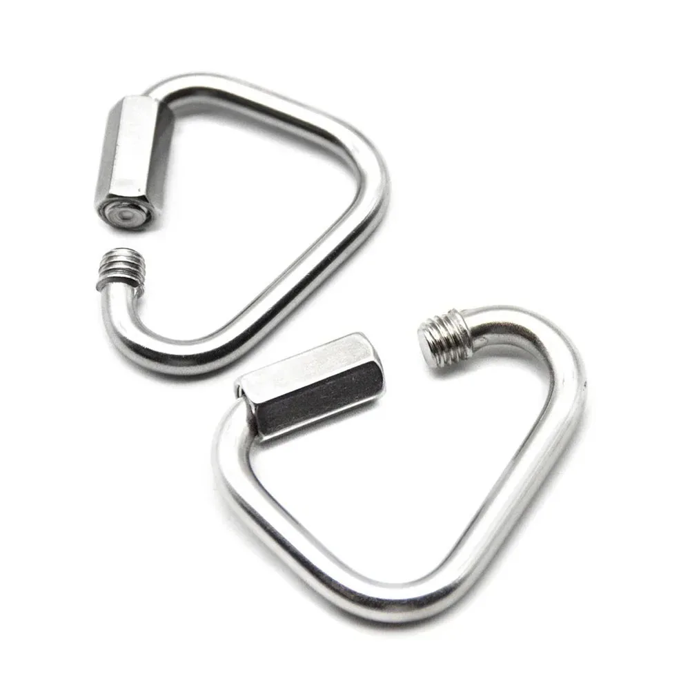 1/2/5Pcs M3.5 M4 M5 M6 M8 M10 M12 304 Stainless Steel Quick Links Safety Snap Hook Climbing Carabiner Lock Buckle Quick Links