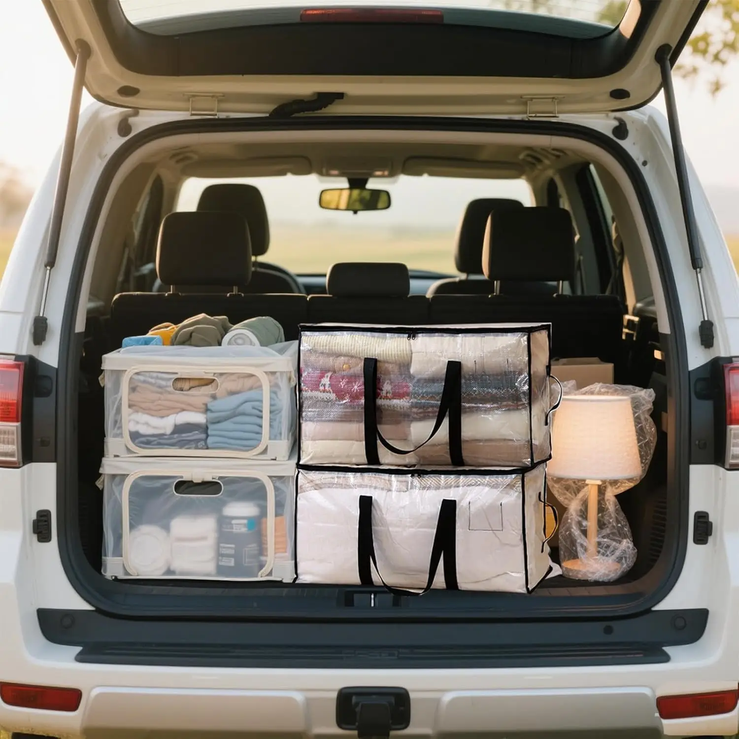 Extra Large Waterproof Moving Bags with Handles, Foldable Storage Totes for College Dorm and Home Use