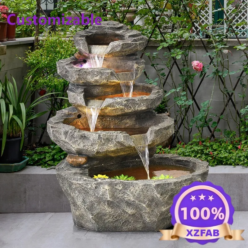 Factory Direct 2026 Outdoor Courtyard Water System Landscape Fish Pond Flowing Ornament Recirculating Aquarium Rockery Fountain