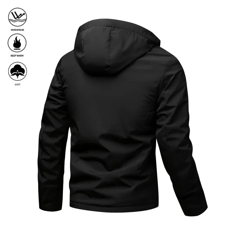 سترة رجالية متوسطة الطول مبطنة بالصوف سترة غير رسمية سميكة معطف شتوي دافئ من القطن وصل حديثًا 2025 شباب متوسط العمر عبر الحدود