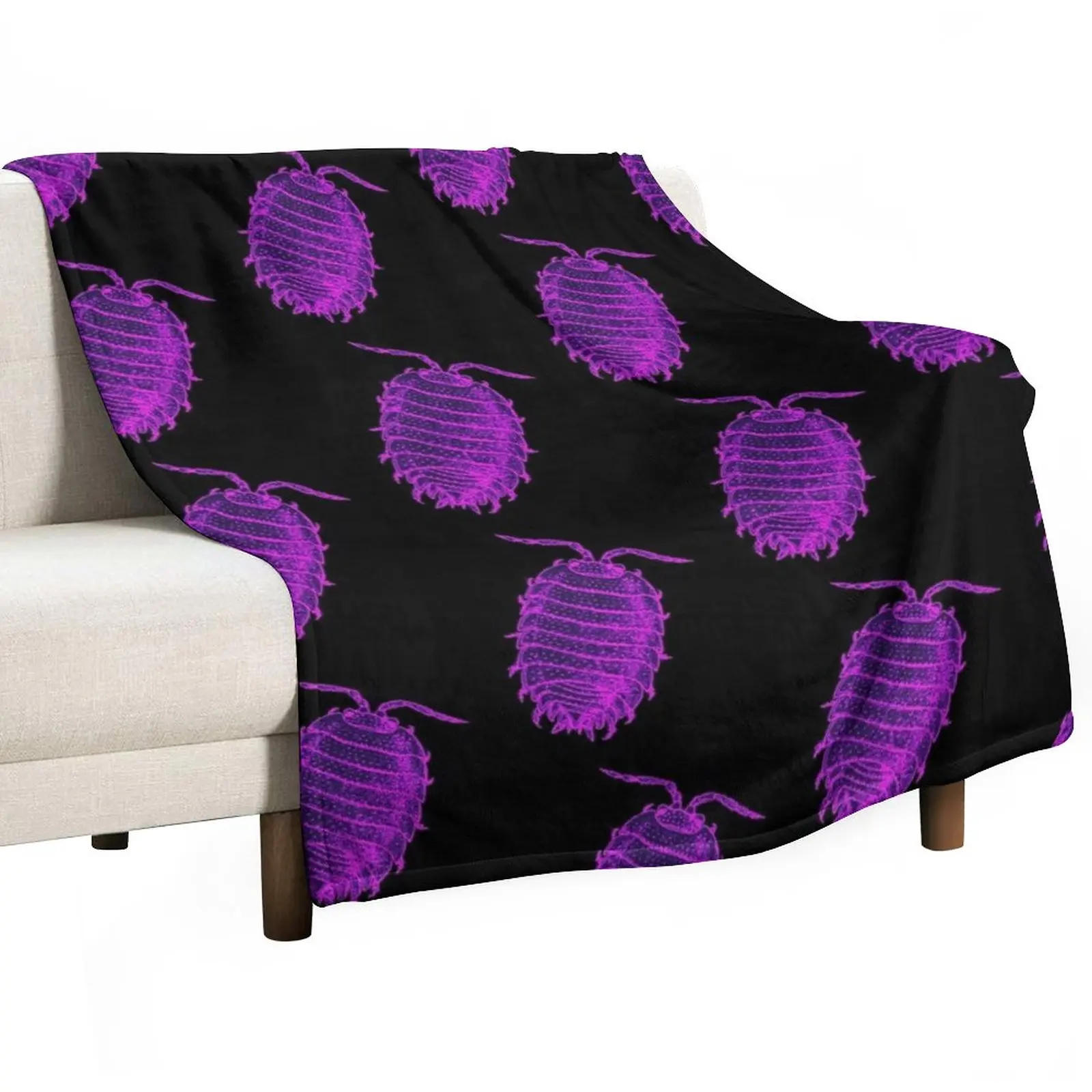 Giant Purple Isopod Throw Blanket Soft Plush Plaid Cute Plaid Tourist Blankets