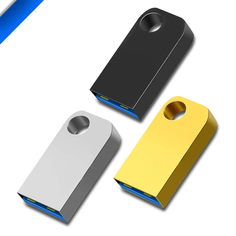 Mini unidade flash USB de alta velocidade 128 GB, unidade de caneta de metal para fotos, vídeos musicais, compatível com PC/laptop/carro