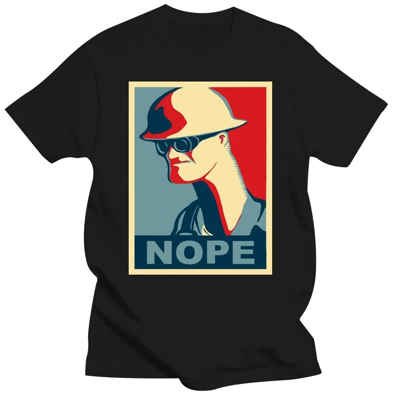 Team Fortress 2 T Shirt Engineer Says Nope T Shirt Men 100 Percent Cotton Tee Shirt Printed Beach Plus Size Fun Tshirt