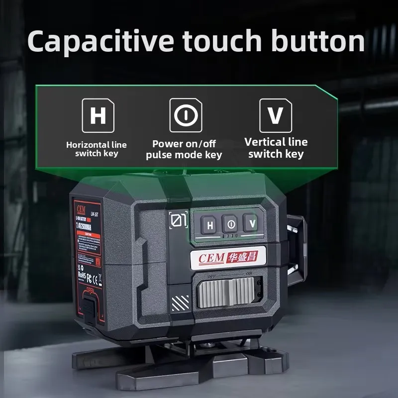 CEM 4D 16 خط ليزر لاسلكي أخضر 360 درجة قياس متقاطع للتسوية الذاتية التلقائية للبناء المستوى الدوار LM-16T #3
