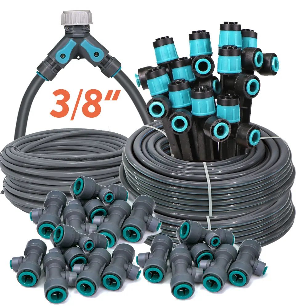 8-20M 3/8 "wąż PE 14cm System nawadniania kropelkowego tryskaczy palika dla doniczka ogrodowa rośliny do szybkiego łączenia zestaw do podlewania dyszy wirowej 360 °