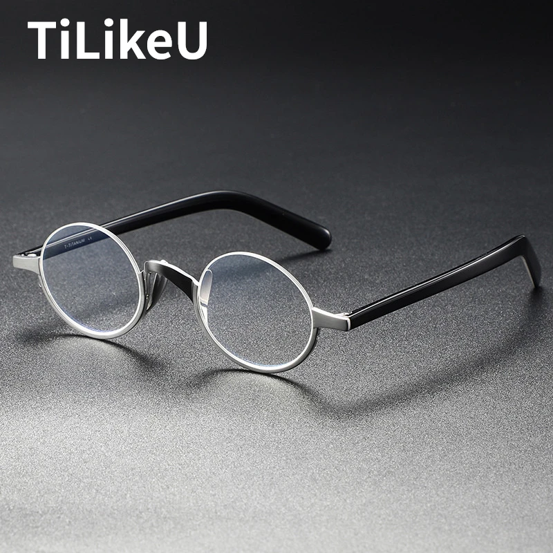 

Japanese Vintage Acetate Titanium Glasses Frames Fashion Men Women Small Rim Round Myopia Optical Eyeglasses Frames Korean Style