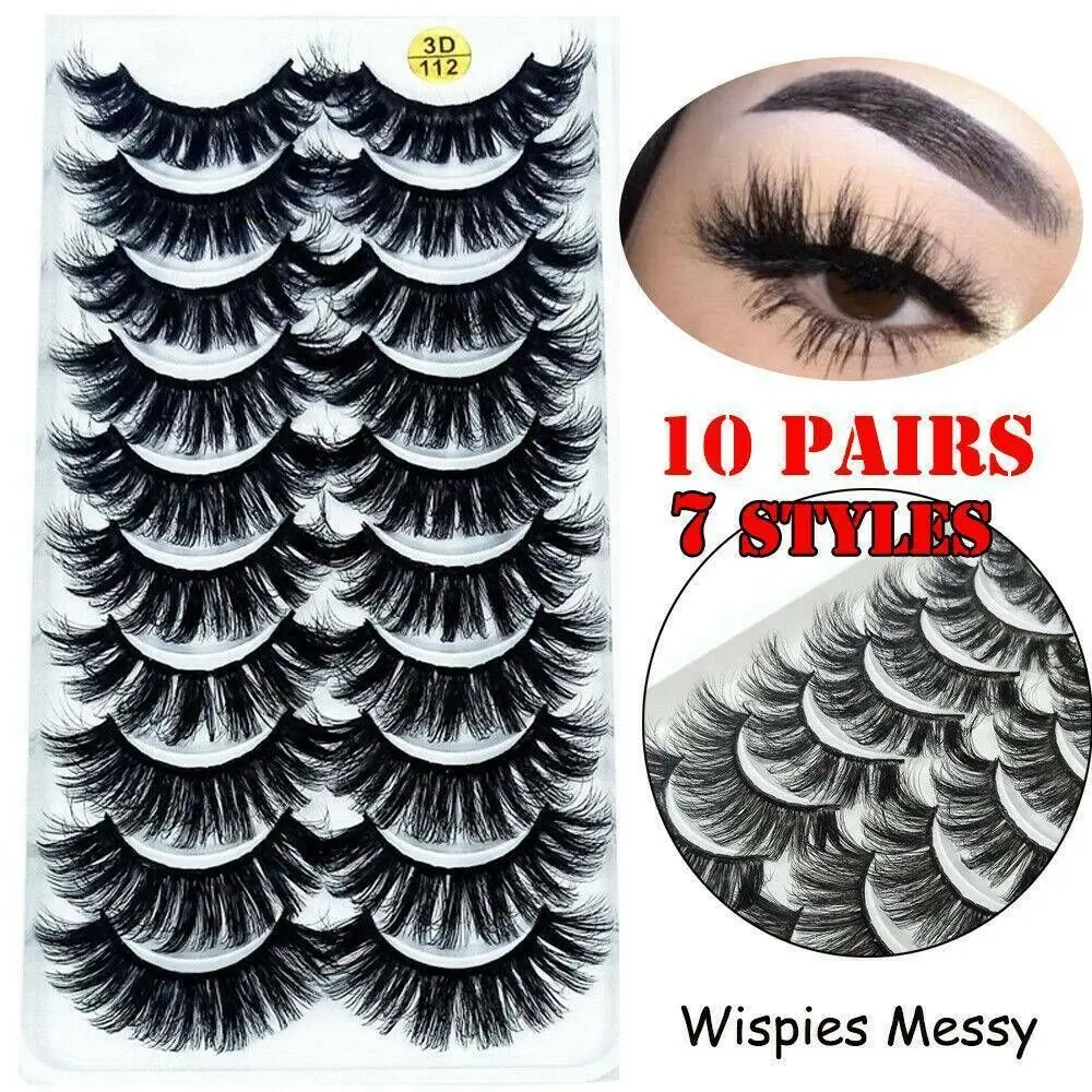 Strumenti per il trucco degli occhi con effetto multistrato per donna Estensione delle ciglia Ciglia finte Capelli di visone 3D Volume completo spesso