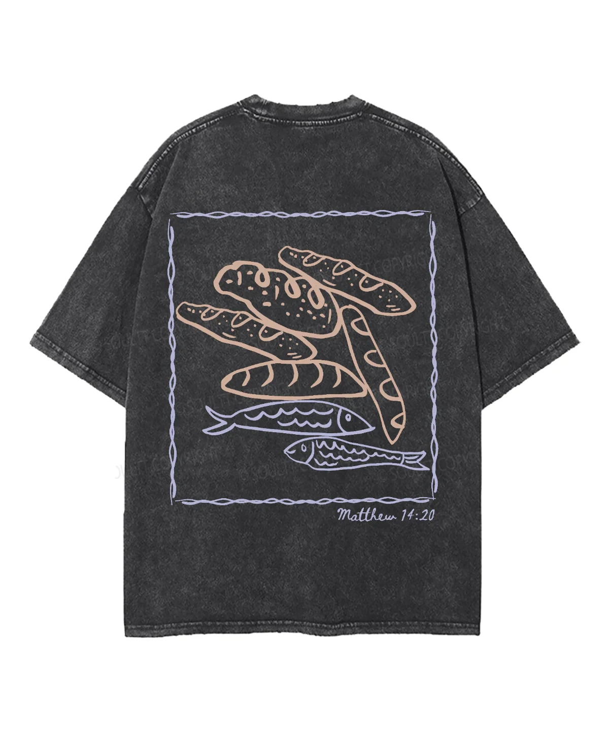 

Все они поели и удовлетворились: двусторонняя футболка унисекс с эффектом потертости Christian T – Soultt