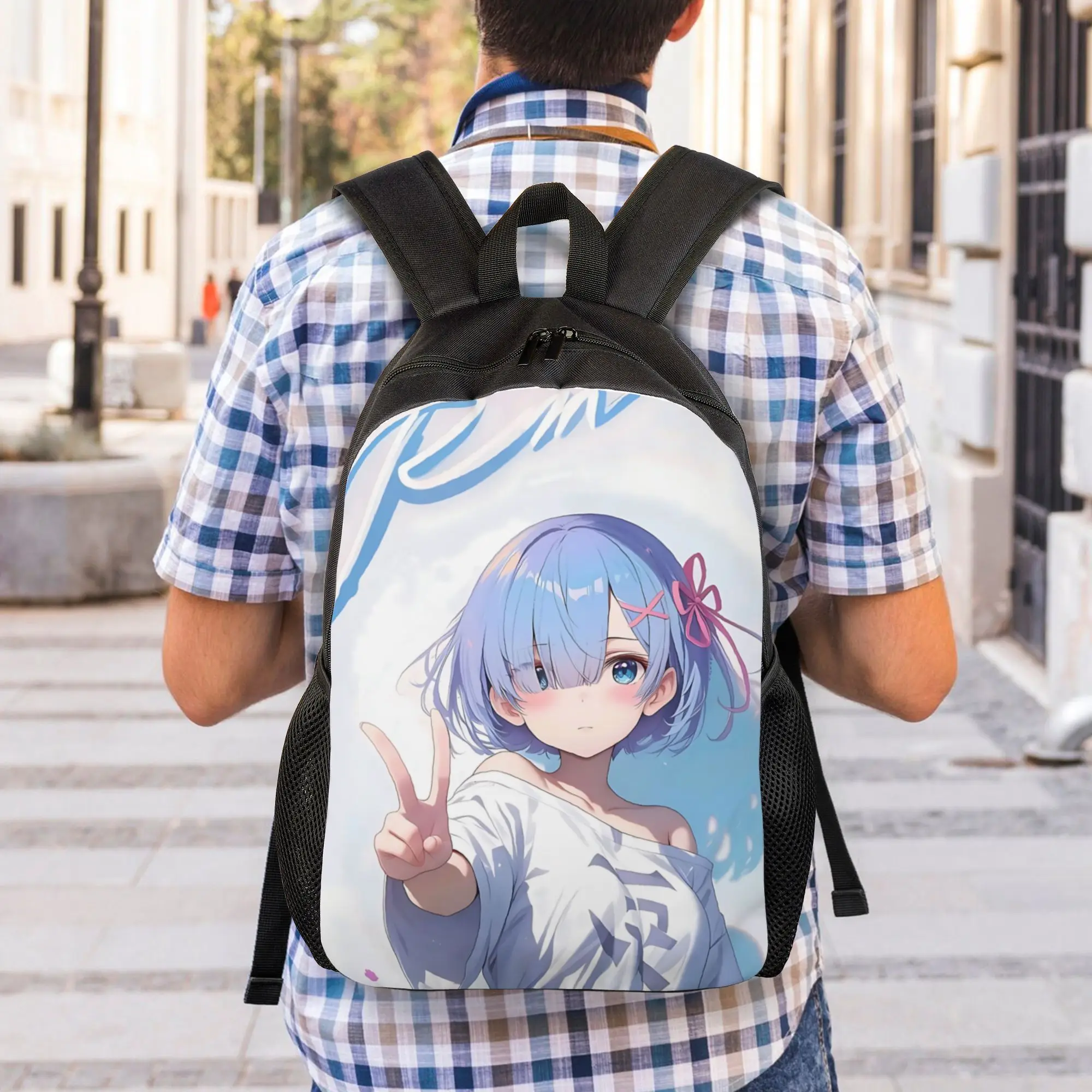 Fashion Cute Re ZERO Anime Rem Backpacks Its Bag  mochila High School Zipper Closure Rucksack