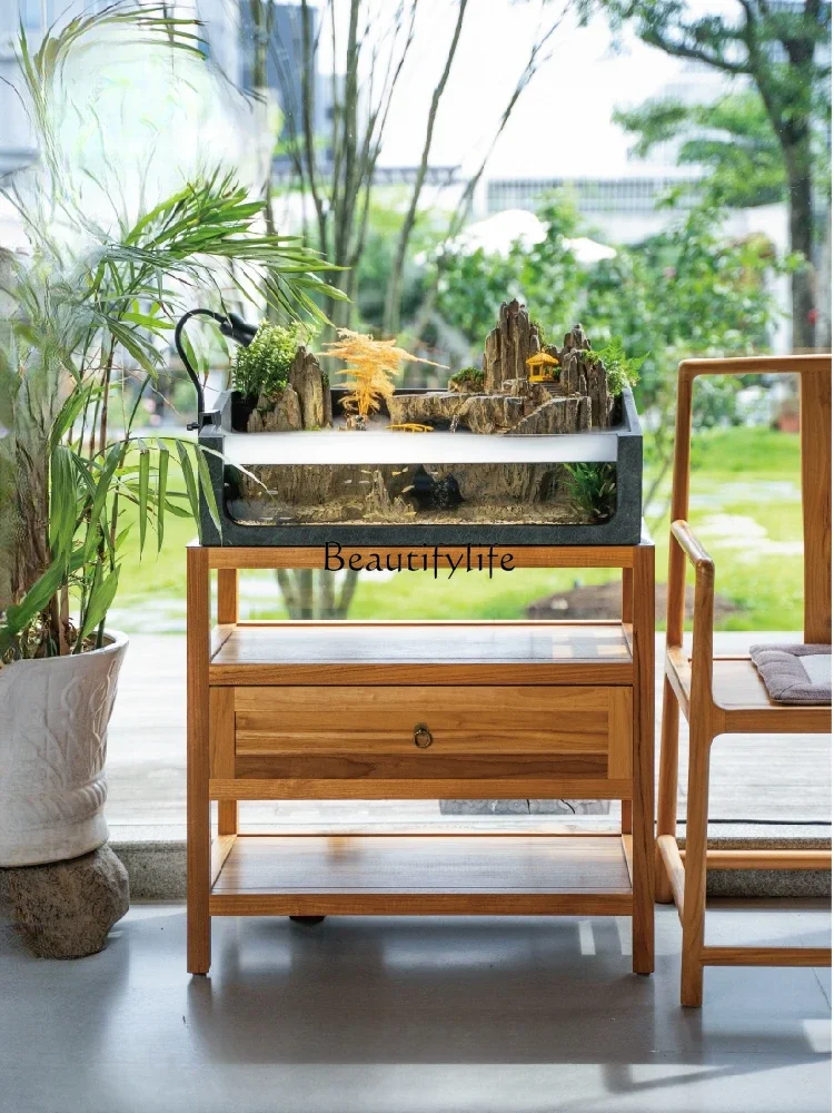 X4 Chinese Landscape Fish Tank Landscape Flowing Water Ornaments Circulating Water Living Room Water and Land Tank