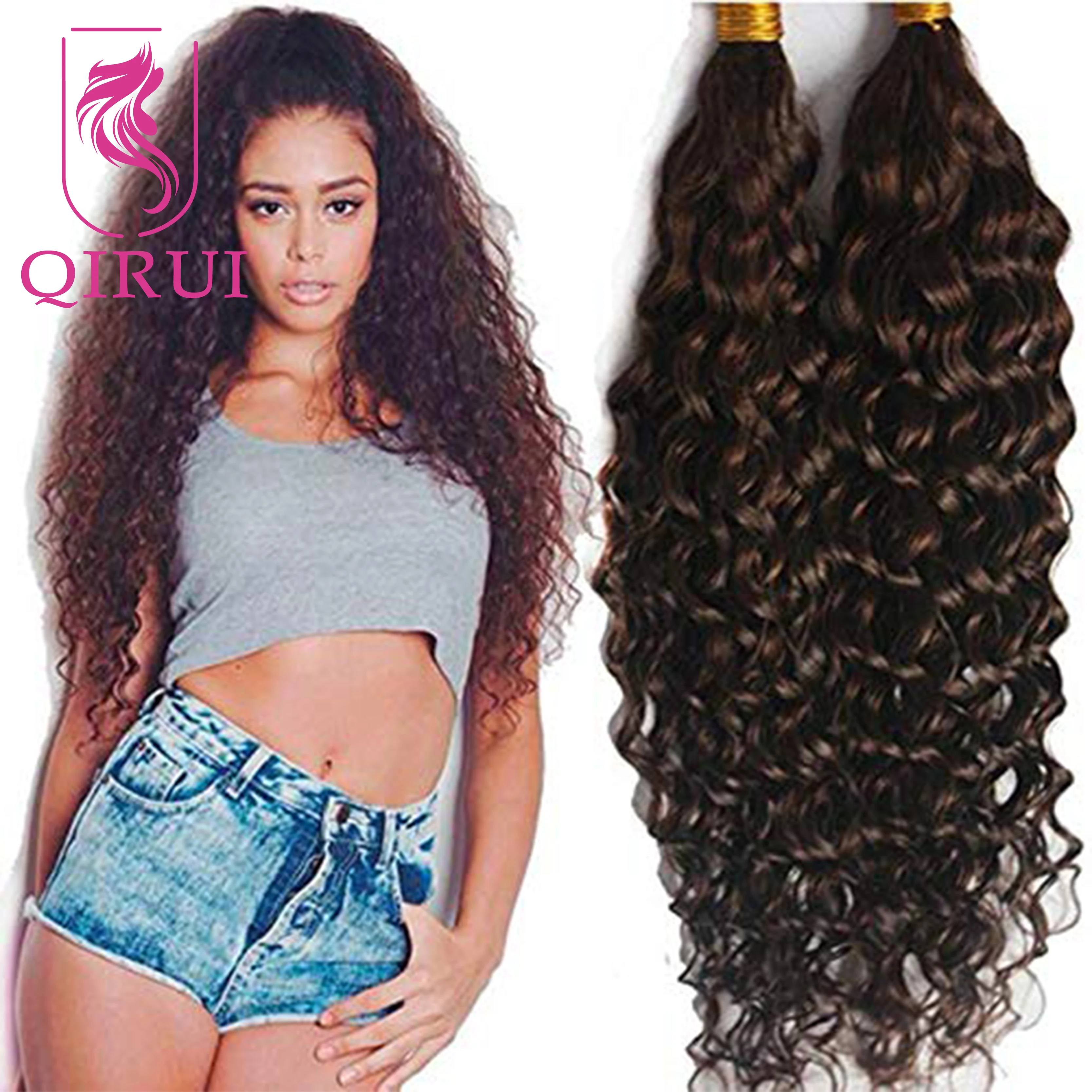 

Bulk Human Hair For Braiding Loose Deep Wave Burmese Remy No Weft Bundles Double Drawn Bohemian Boho Box Braids Hair Extensions