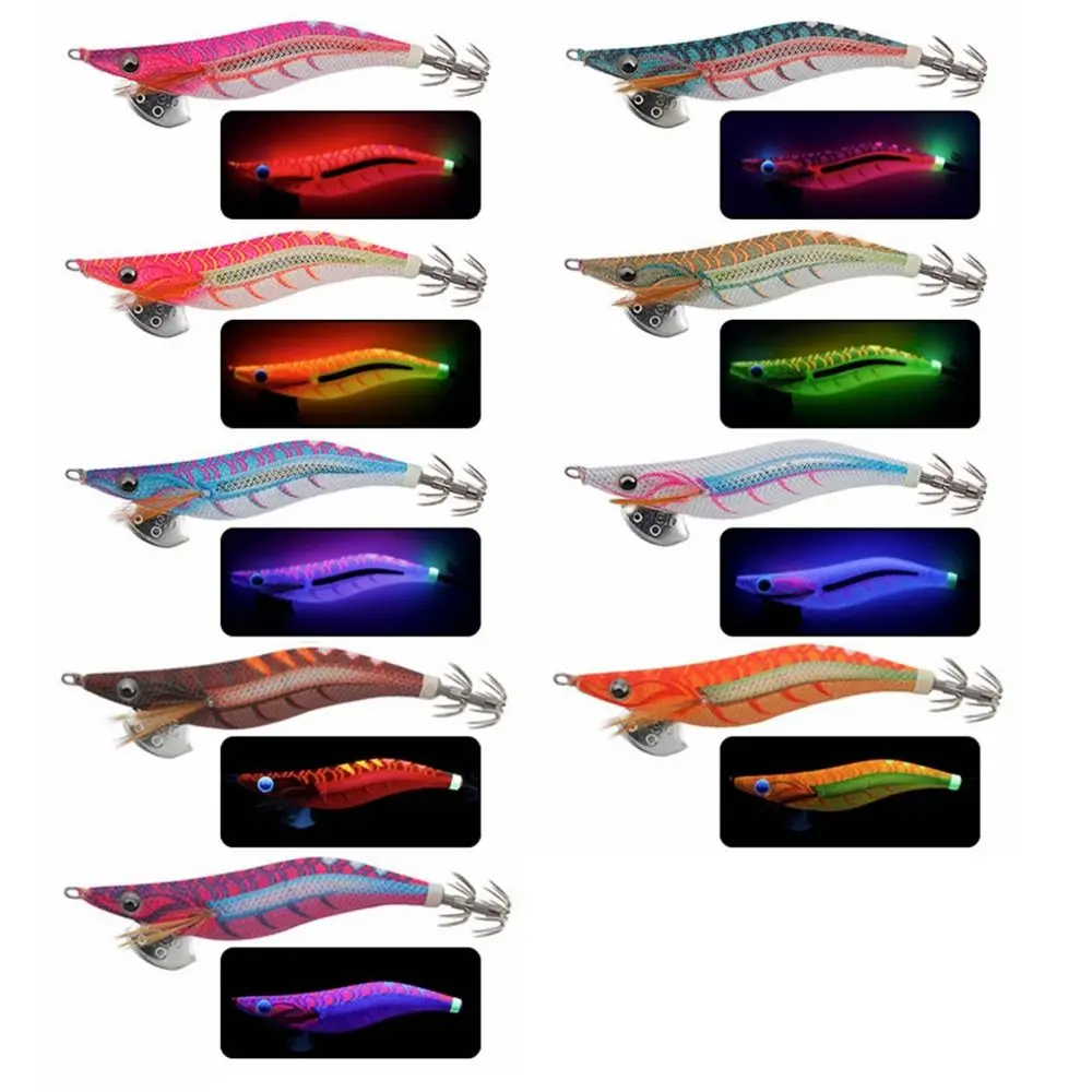 

3 шт. 3.5 # Деревянная приманка для кальмаров 21 г, серия EGI-OH LIVE, с имитацией рыбьего глаза, ультрафиолетовым отражением, острым крючком для кальмаров, яркий острый крючок