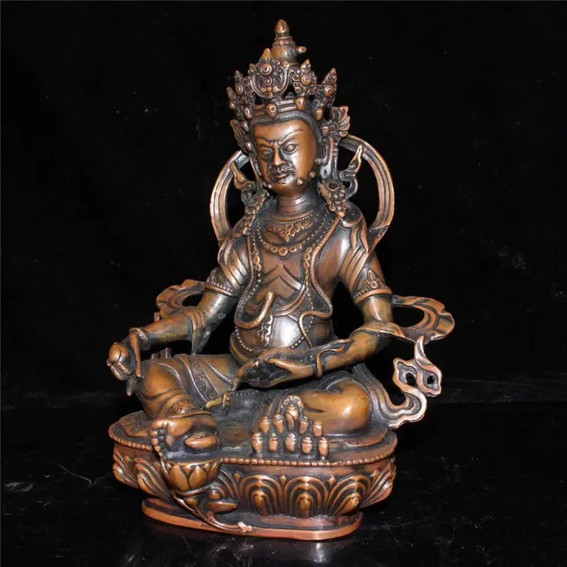 Chinese Bronze Sculpture Tibet Buddhism God Of The Rich Mammon Household Fengshui Decoration Buddha Statue