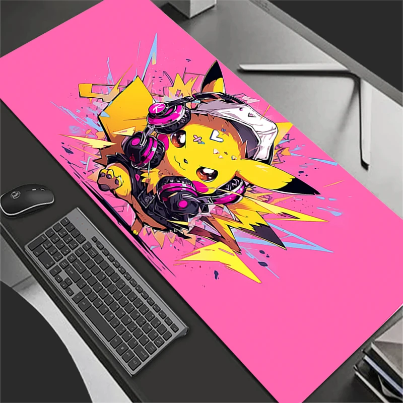 แผ่นรองเมาส์ P-Pokemons P-Pikachus สำหรับผู้เล่นเกม eSports มืออาชีพ ขอบยางล็อคความเร็ว แผ่นรองเมาส์สำหรับเล่นเกมบนโต๊ะ แผ่นรองคีย์บอร์ด