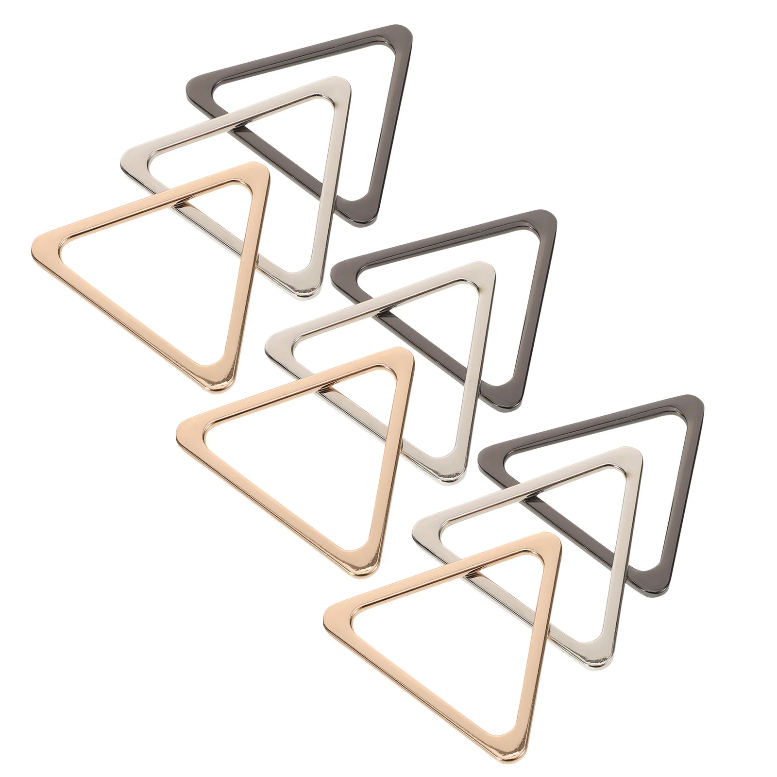 

12Pcs Alloy Triangle Ring Buckles Clasps Strong Webbing Strap Repair Buckles for Handbag Straps Bags Belts Skirts Pants DIY