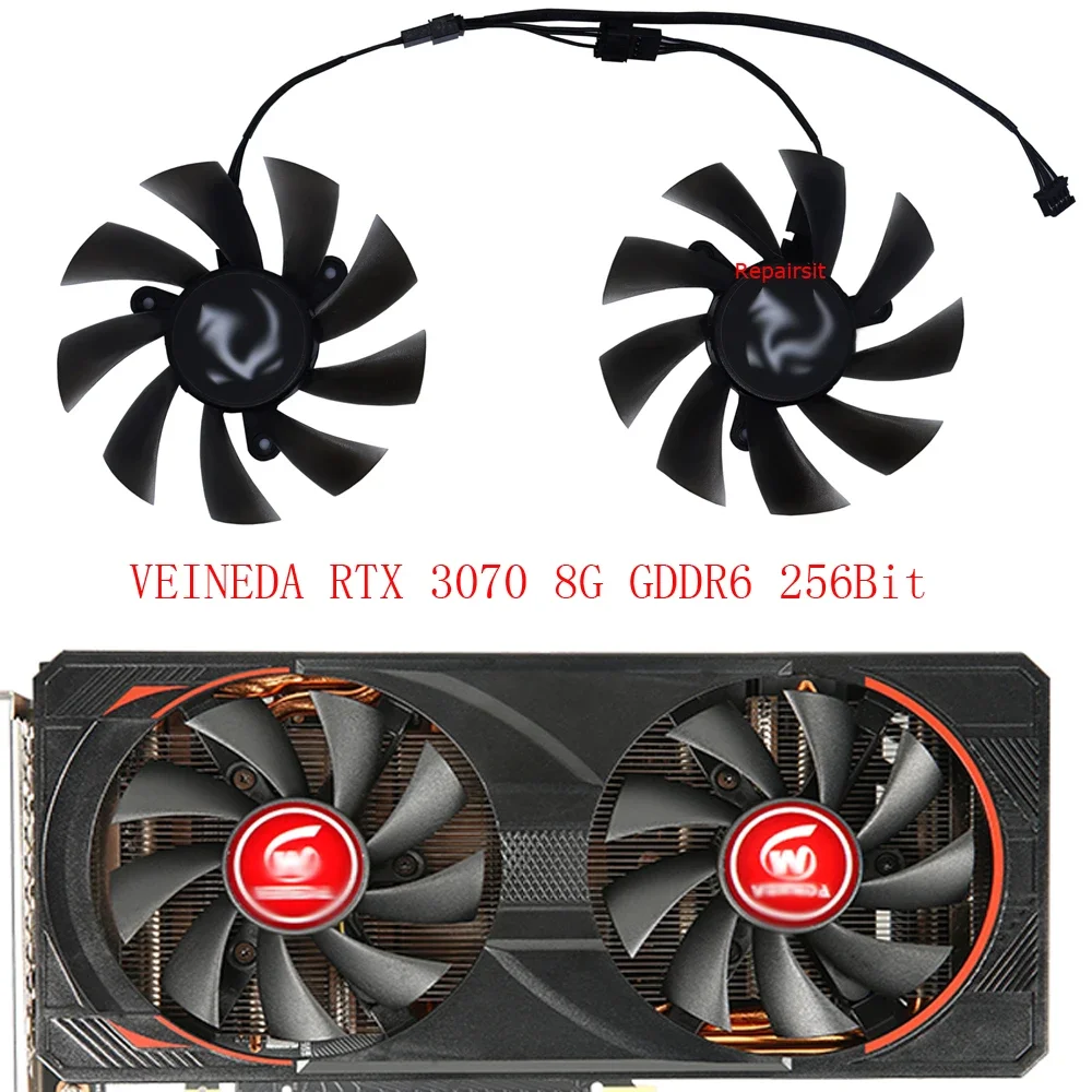 2Pcs/Set,XY-D09015B,CF9015H12S,VGA Graphics Cooler,Video Card Fan,For VEINEDA RTX3070 RTX 3070 8G GDDR6 256Bit