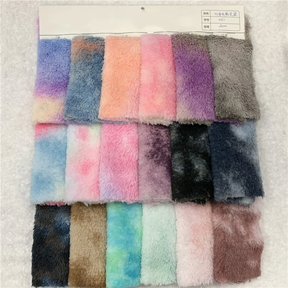 Sewbato 160x90cm Thickened Double-sided Tie-dye Arctic Fleece Fabric Soft And Comfortable Plush Fabric DIY Handmade Minky Fabric