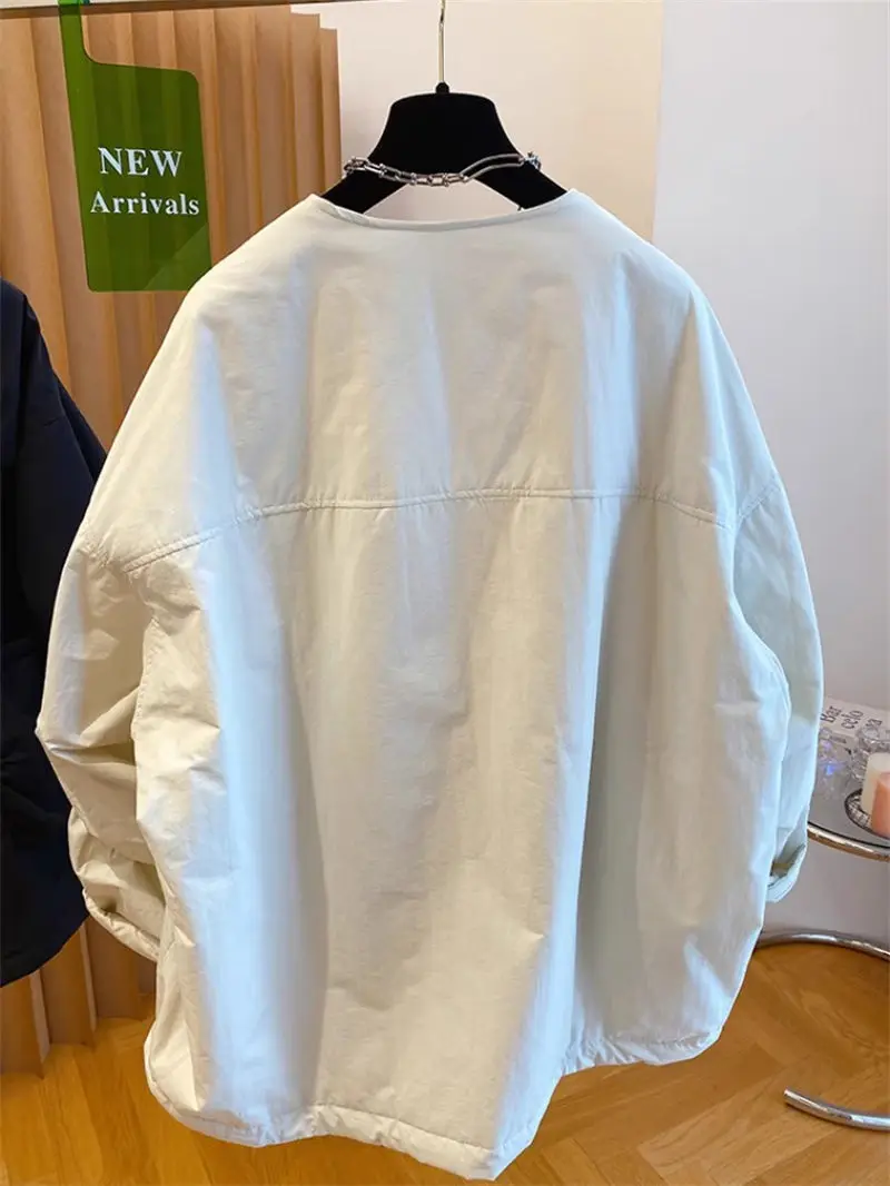 Korean Style Quilted Puffer Jacket Women Winter Lightweight Cotton Collarless Coat Casual Streetwear G253