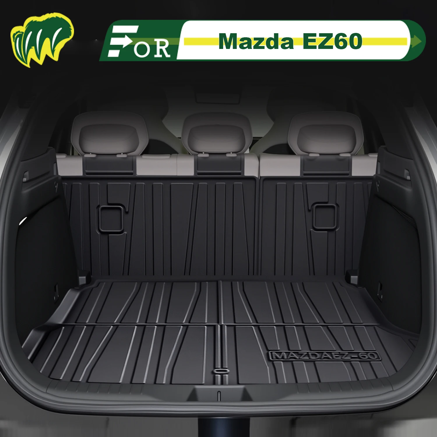 

For Mazda EZ60 2025 TPE Custom Fit Car Trunk Mat All Season Cargo Mat 3D Shaped Trunk Liner Chair-back Protection Mat