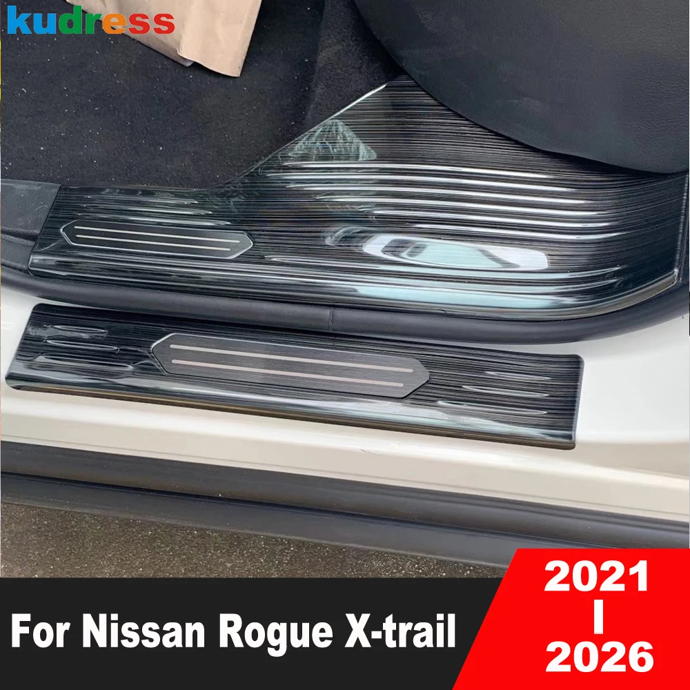 

Накладки на пороги для Nissan Rogue X-trail 2021-2026, стальные защитные накладки на пороги, аксессуары