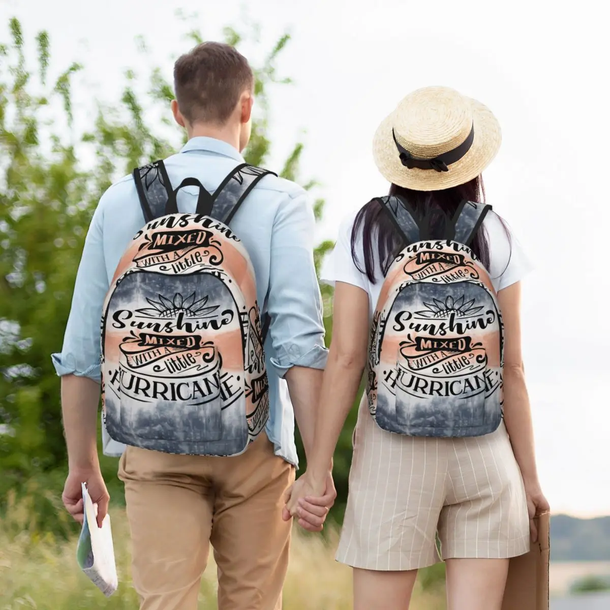 

Sunshine Mixed With A Little Hurricane Sunflower Student Backpack School Bag Travel Daypack for Boys Girls Bookbag Shoulder Bags